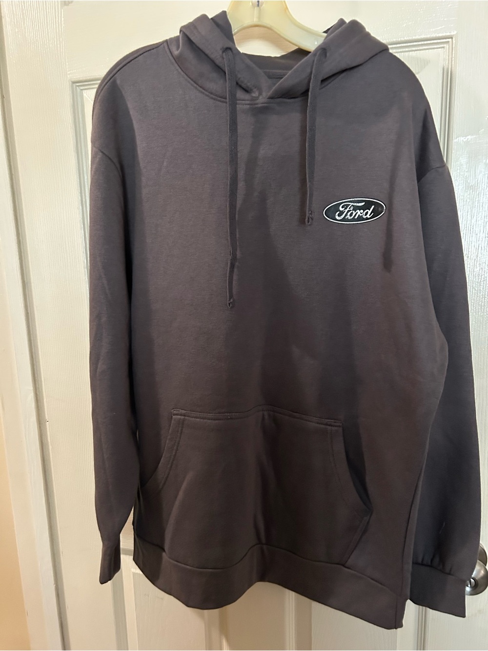 Ford Charcoal Gray Pullover Hoodie with Logo Patch on back(unisex)